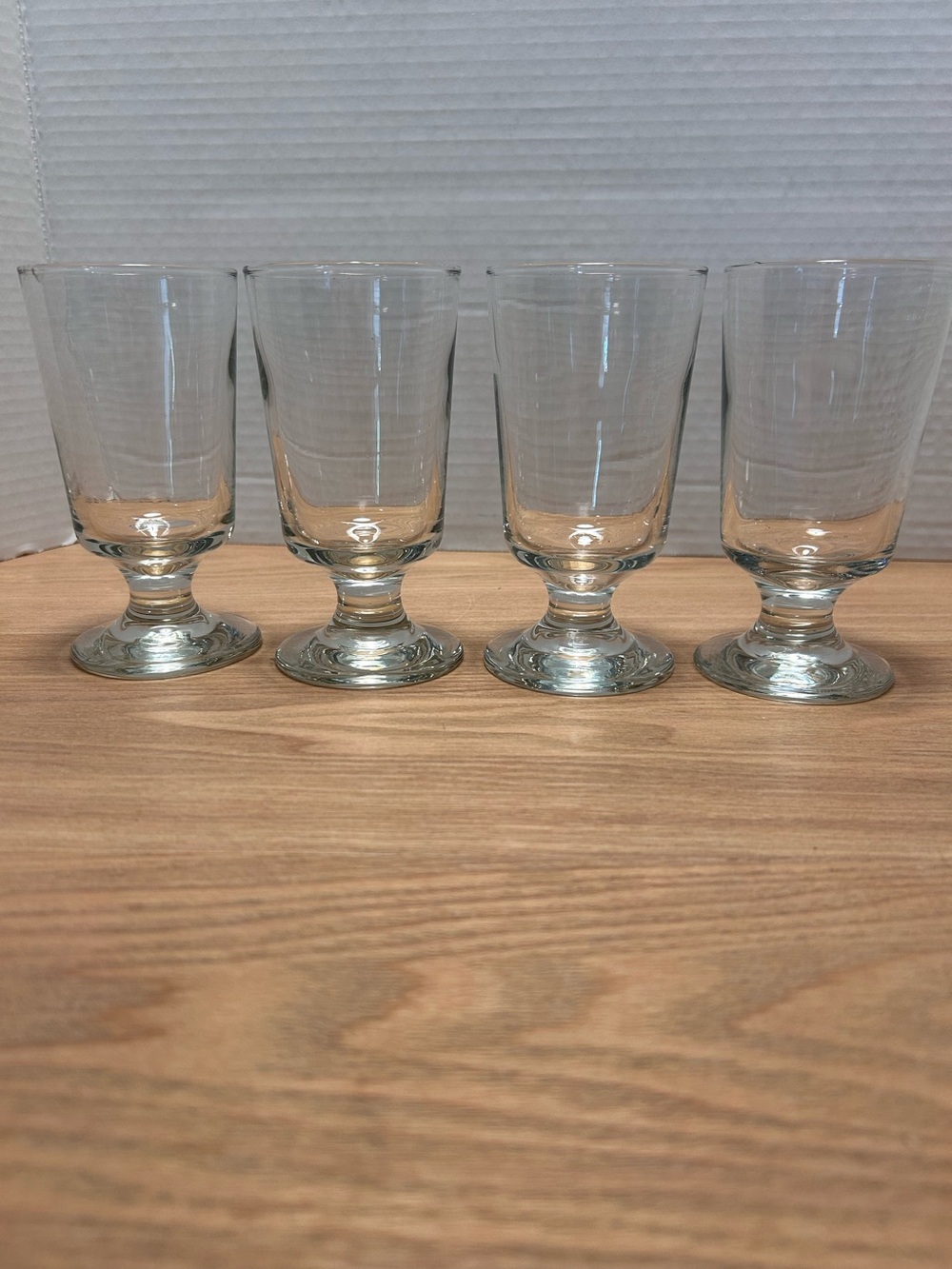 Set of 4 Barware Footed Glass 5.25"Footed HighballGlass Vintage EUC